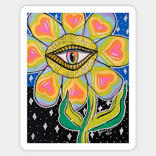 Trippy Rainbow Flower Sticker